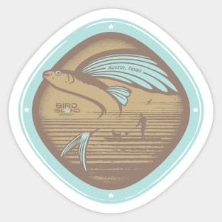 Paddling with Flying Fish Sticker